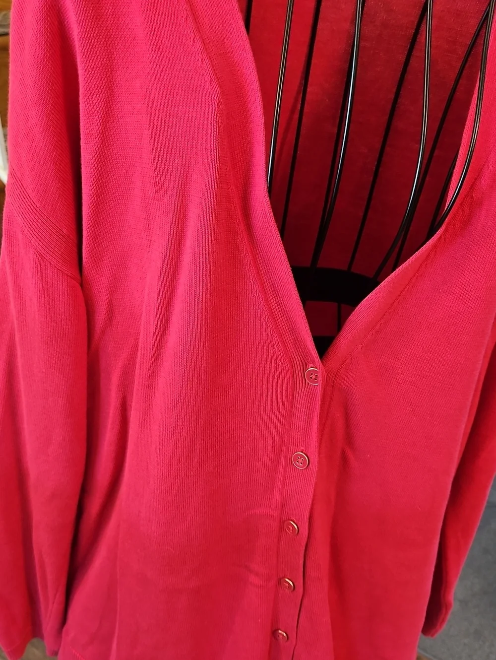 👚Talbots Raspberry Pink V-Neck Button Cardigan - Picture 5 of 9